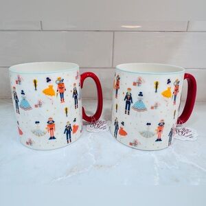 Nutcracker Themed Mugs with Red Handles